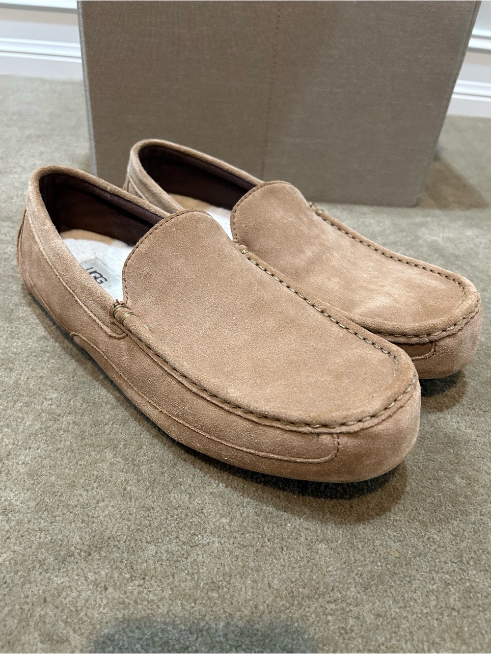 UGG Men's Suede Slip-On Chestnut size 12